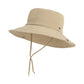 Foldable Wide Brim Bucket Hat with Chin Strap for Sun Protection and Outdoor Hiking Travel Beach Adventures