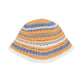 Women's Multicolor Striped Crochet Bucket Hat Lightweight Summer Accessory