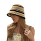 Women's Multicolor Striped Crochet Bucket Hat Lightweight Summer Accessory