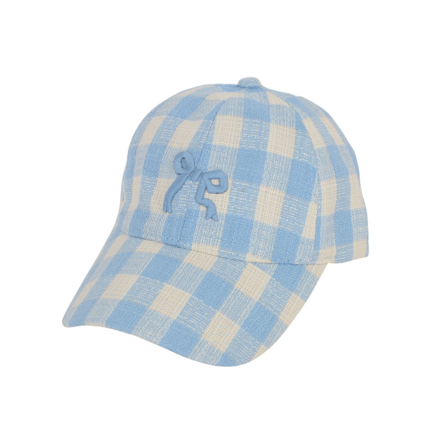 Women's Embroidered Bow Baseball Cap with Contrast Stitching and Curved Brim