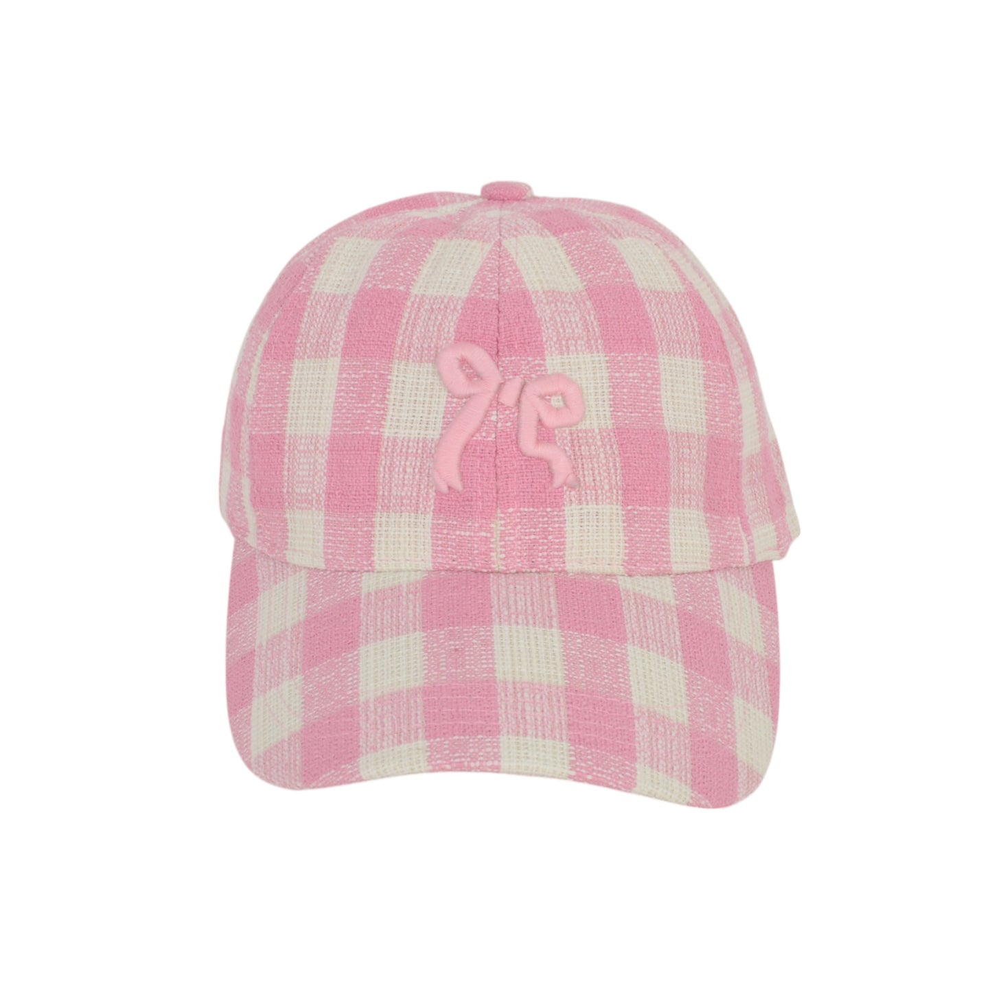 Women's Embroidered Bow Baseball Cap with Contrast Stitching and Curved Brim