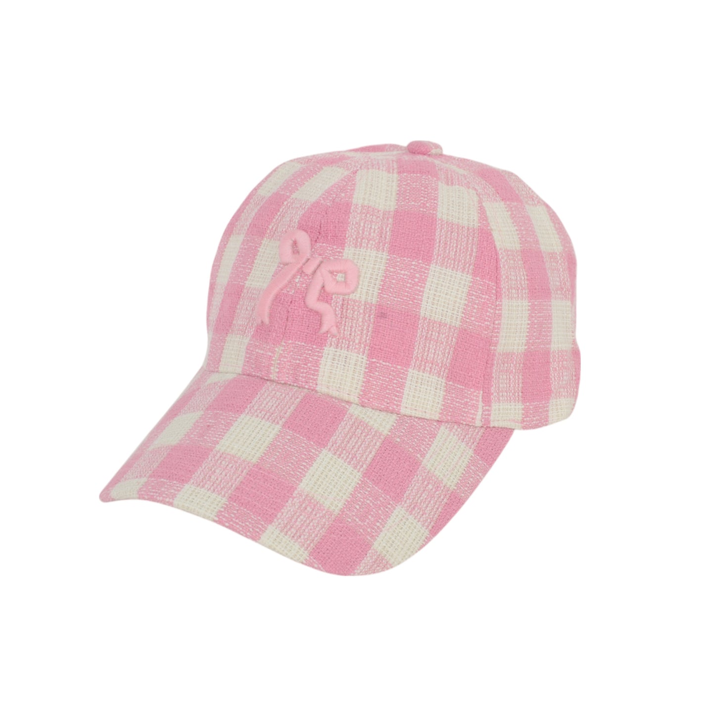 Women's Embroidered Bow Baseball Cap with Contrast Stitching and Curved Brim