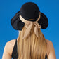 Women's Wide Brim Floppy Sun Hat with Contrast Bow Band and Structured Crown