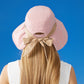 Women's Wide Brim Floppy Sun Hat with Contrast Bow Band and Structured Crown