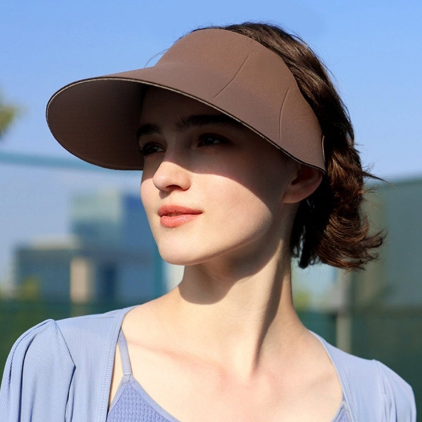Women's Wide Brim Floppy Sun Hat with Contrast Bow Band and Structured Crown