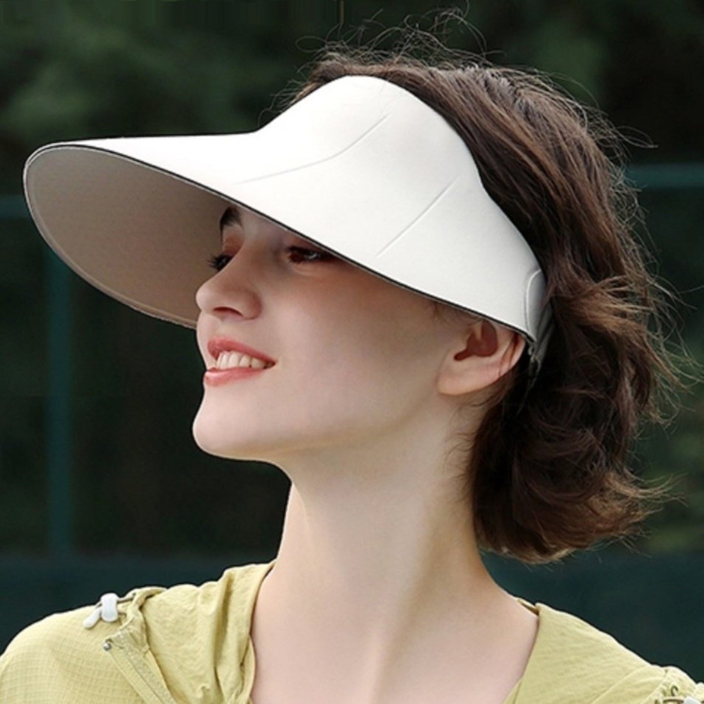 Women's Wide Brim Floppy Sun Hat with Contrast Bow Band and Structured Crown
