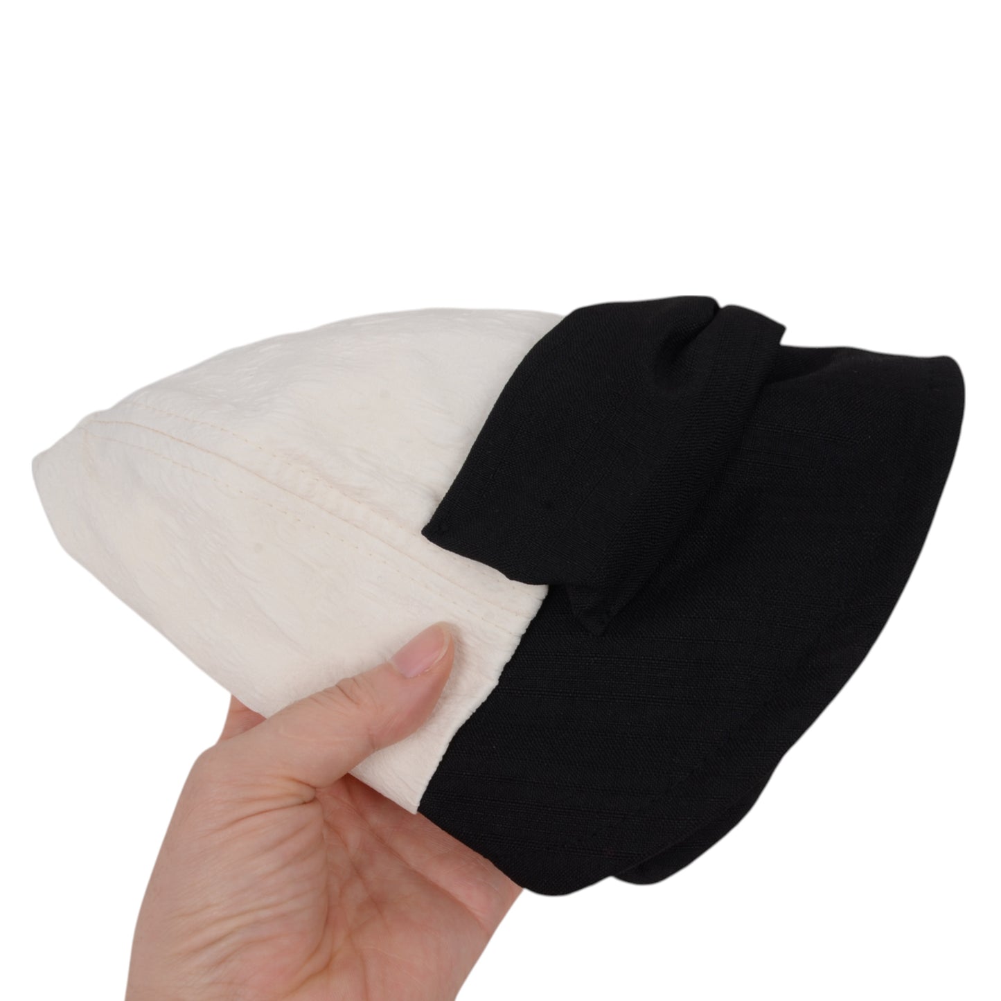 Women's Structured Visor Cloche Hat with Oversized Bow and Textured Dome Crown