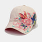 Embroidered Butterfly Baseball Cap with Floral Sequin Accents and Curved Brim for Artistic Casual Style