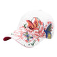Embroidered Butterfly Baseball Cap with Floral Sequin Accents and Curved Brim for Artistic Casual Style