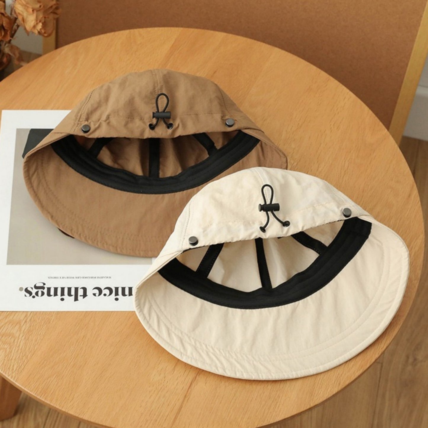 Lightweight Outdoor Sun Hat with Curved Brim and Adjustable Fit