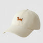 Embroidered Sausage Dog Baseball Cap with Curved Brim and Adjustable Strap