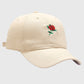 Baseball Cap with Rose Embroidery