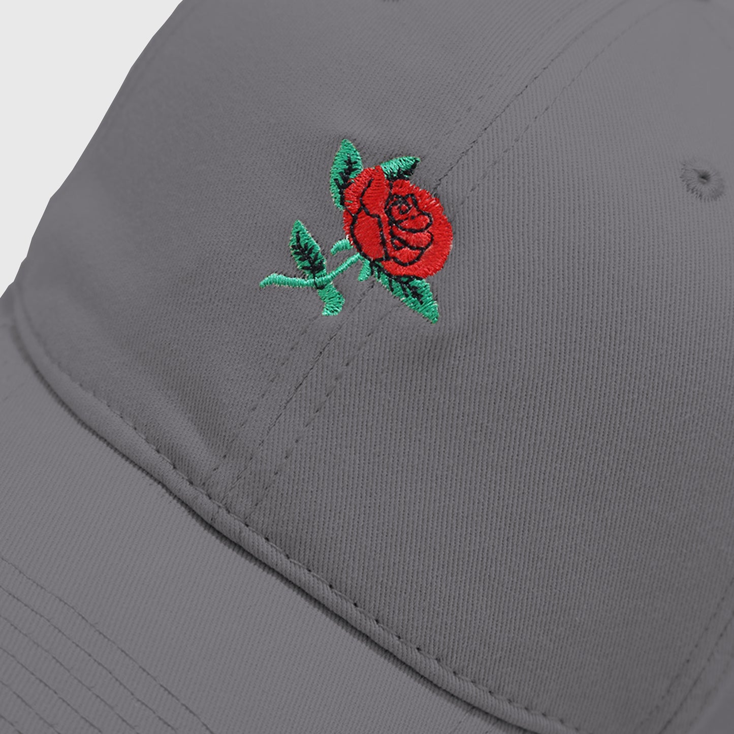 Baseball Cap with Rose Embroidery
