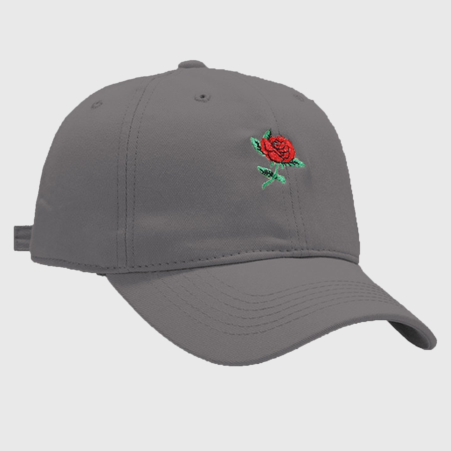Baseball Cap with Rose Embroidery