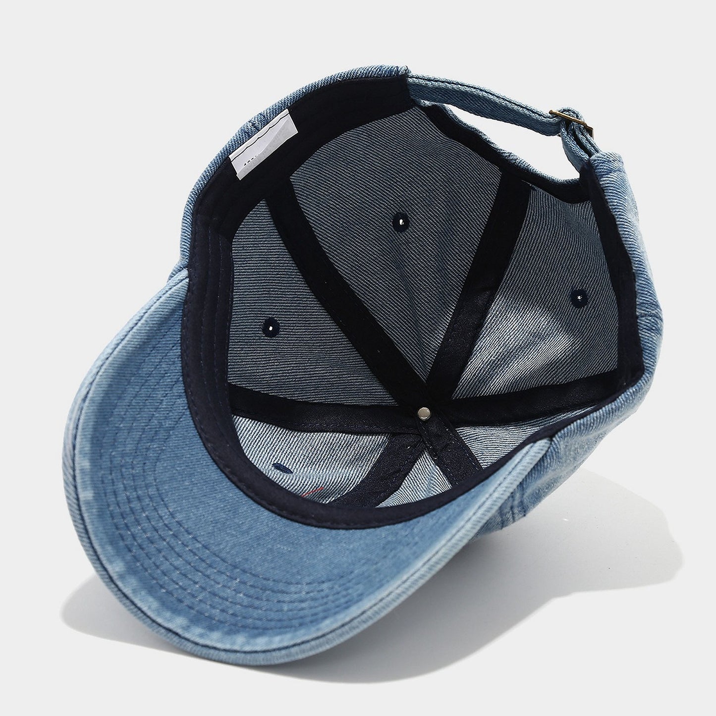 Denim Baseball Cap with Cherry Embroidery