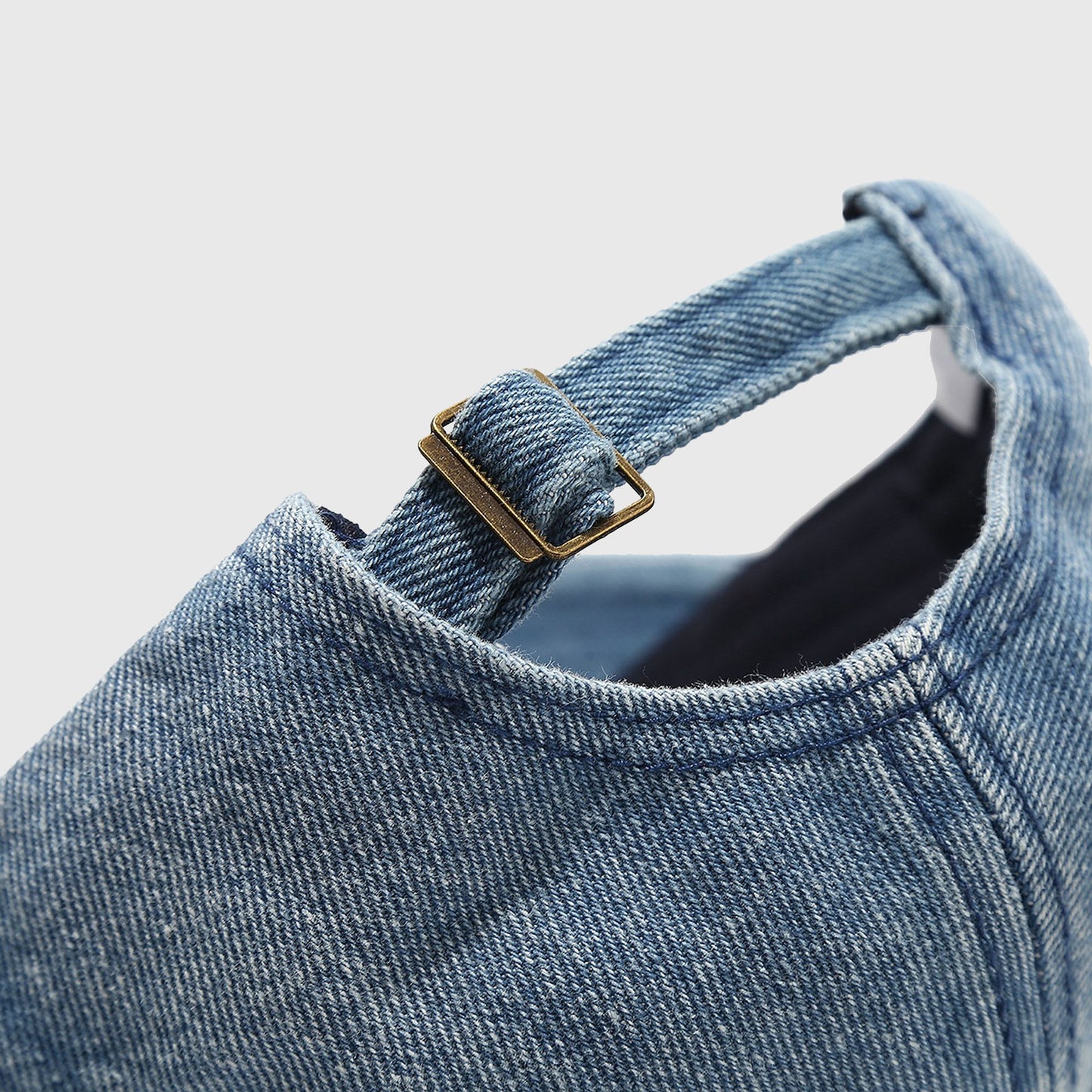 Denim Baseball Cap with Cherry Embroidery