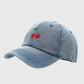 Denim Baseball Cap with Cherry Embroidery