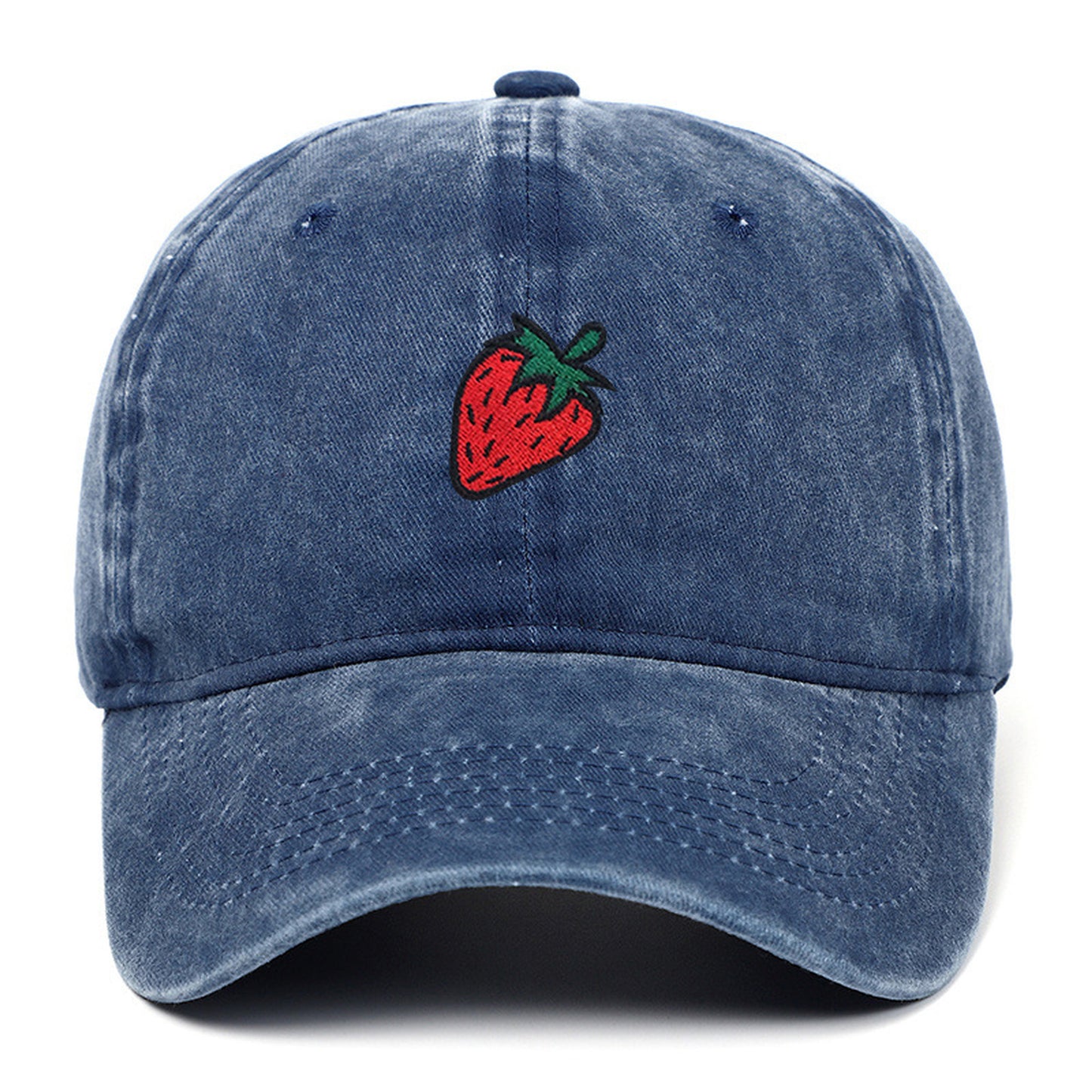 Strawberry Embroidered Adjustable Baseball Cap