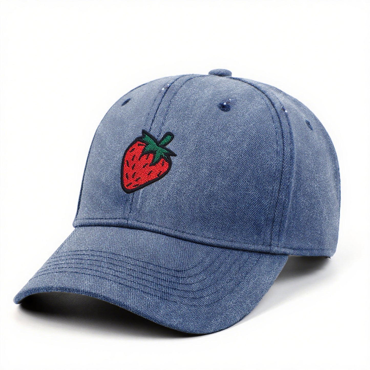 Strawberry Embroidered Adjustable Baseball Cap