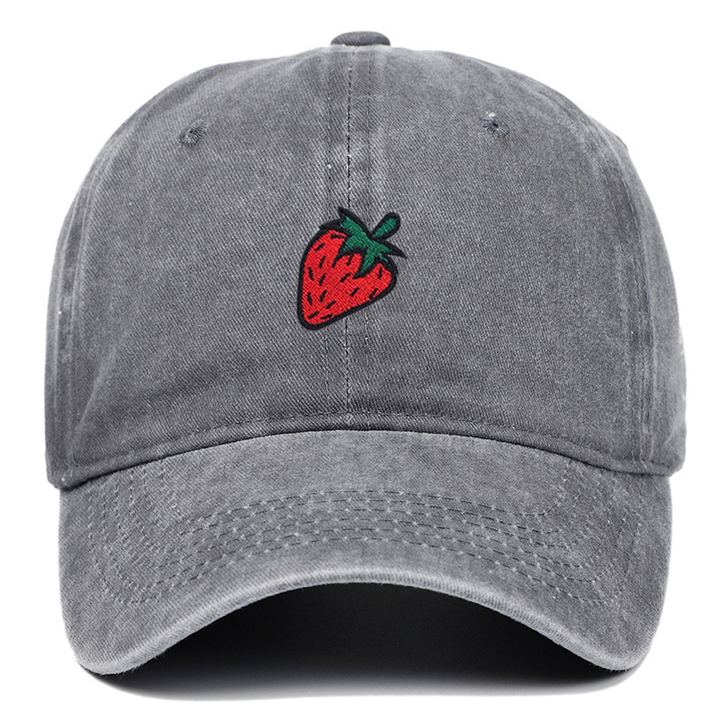 Strawberry Embroidered Adjustable Baseball Cap