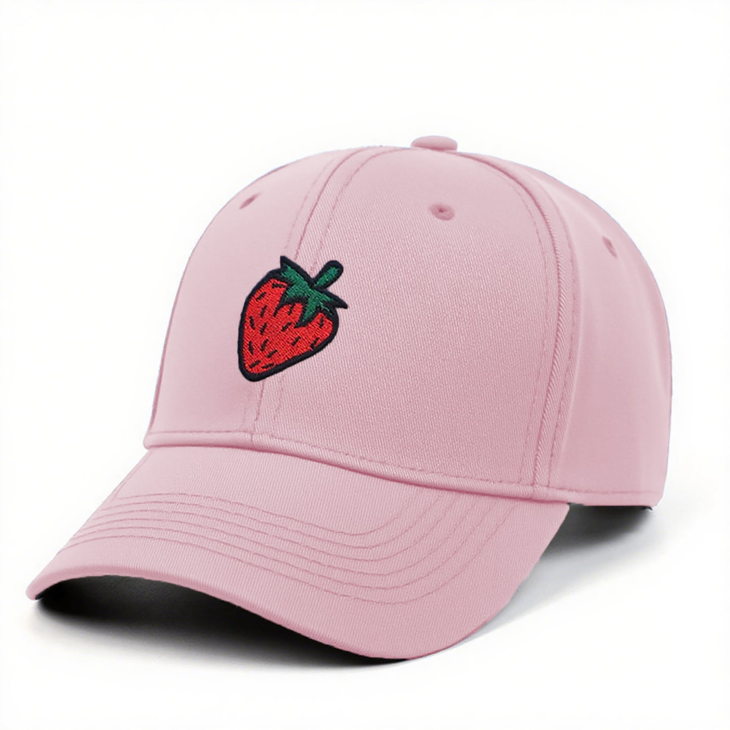 Strawberry Embroidered Adjustable Baseball Cap