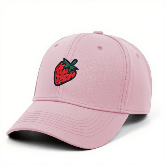 Strawberry Embroidered Adjustable Baseball Cap
