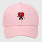 Embroidered Heart Design Adjustable Baseball Cap