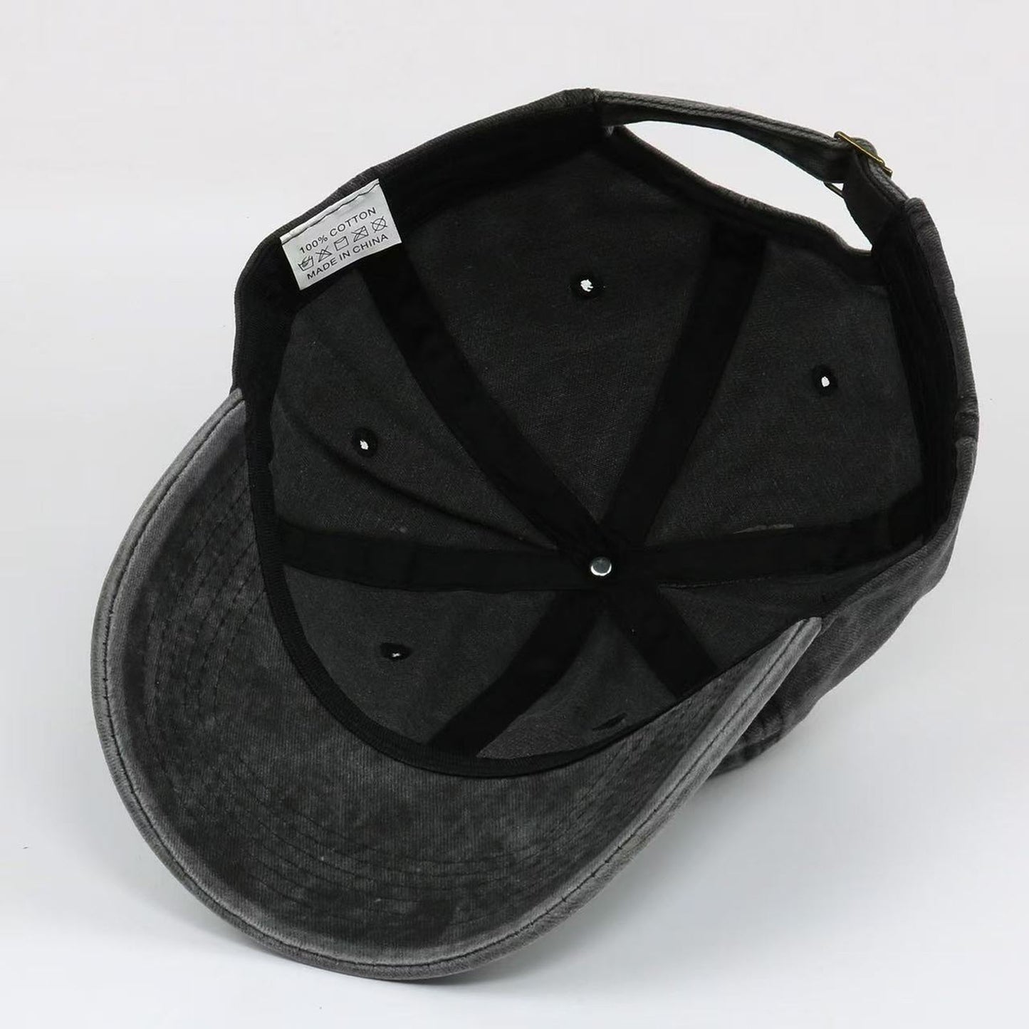 Vintage Washed Baseball Cap with Cute Seal Embroidery