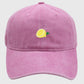 Vintage Washed Baseball Cap with Lemon Embroidery