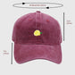 Vintage Washed Baseball Cap with Lemon Embroidery