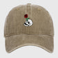 Vintage Washed Baseball Cap with Skull and Rose Embroidery