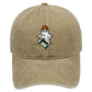 Vintage Washed Baseball Cap with Skateboarding Ghost Embroidery