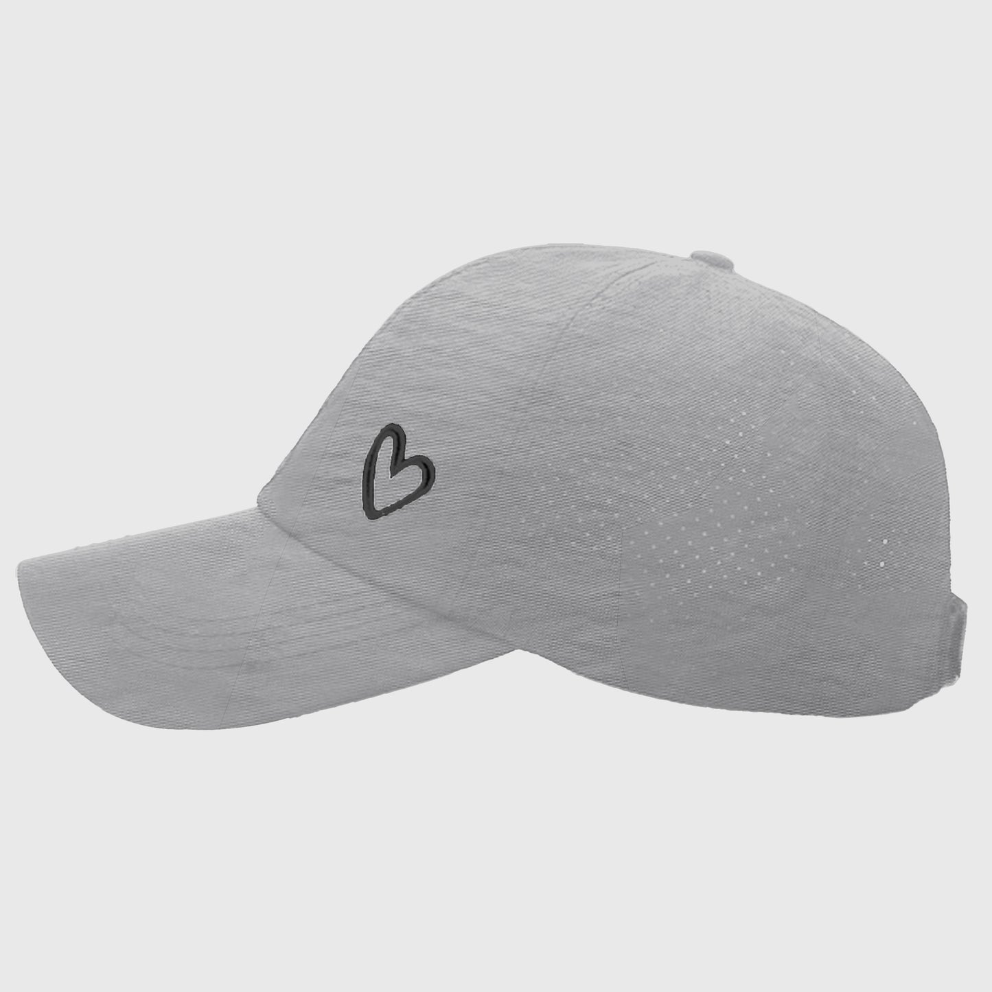 Baseball Cap with Heart Embroidery - Breathable Criss - Cross Back Hat