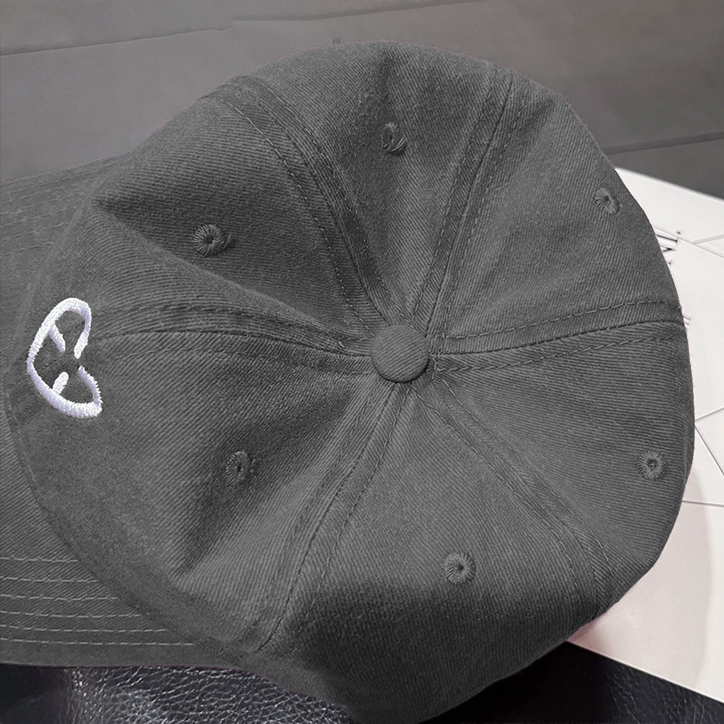 Coral Vintage Washed Baseball Cap with Heart Embroidery