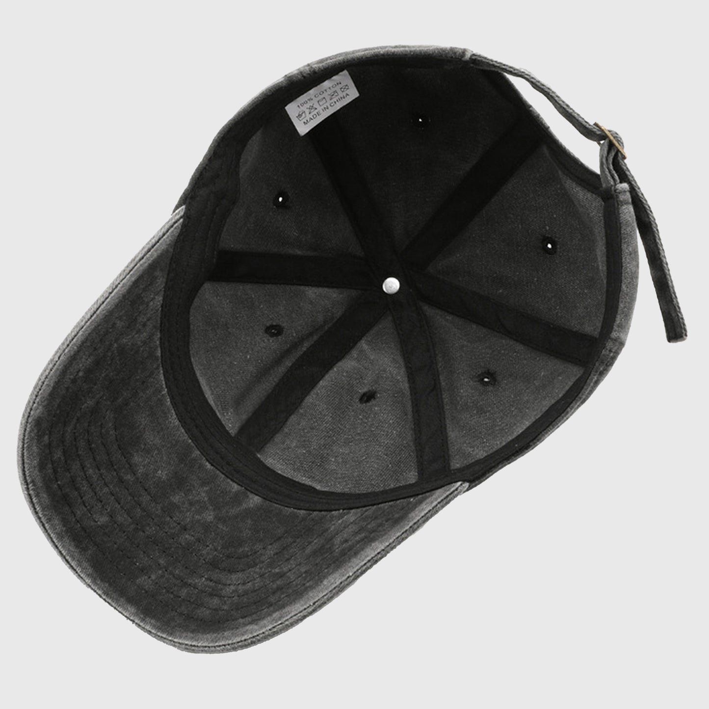 Vintage Washed Baseball Cap with Heart Embroidery