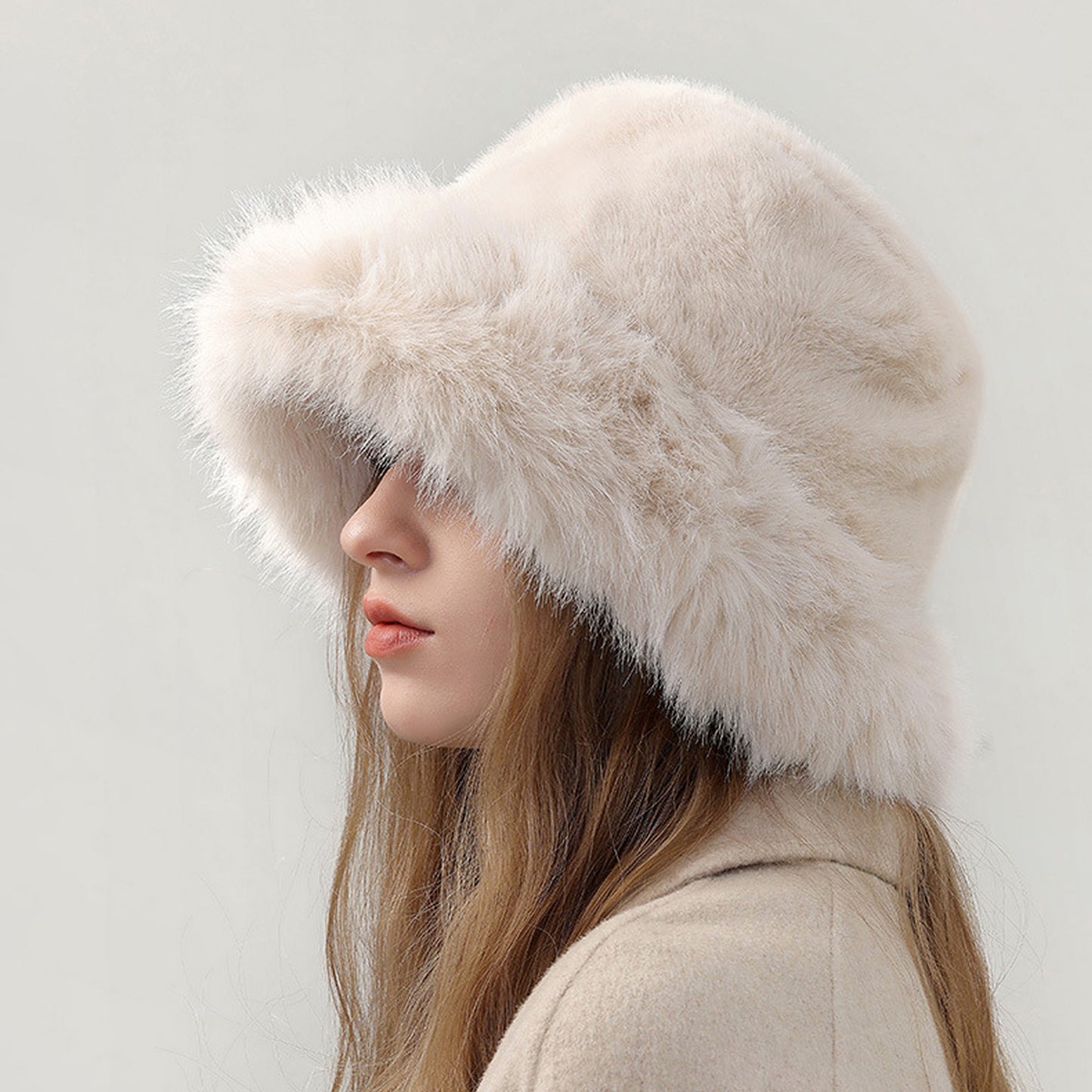 Faux Fur Bucket Hat - Winter Warm & Stylish