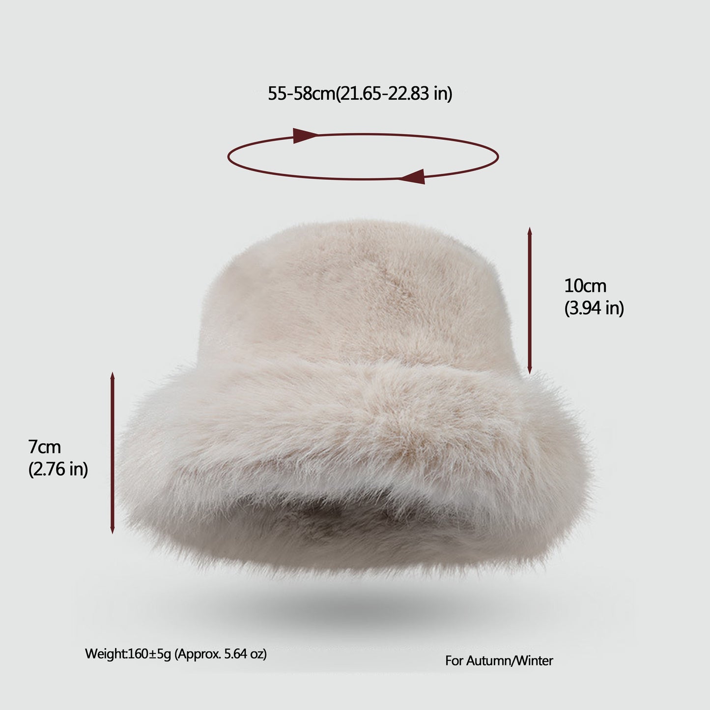 Faux Fur Bucket Hat - Winter Warm & Stylish