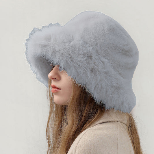 Faux Fur Bucket Hat - Winter Warm & Stylish