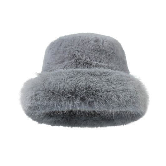 Faux Fur Bucket Hat - Winter Warm & Stylish