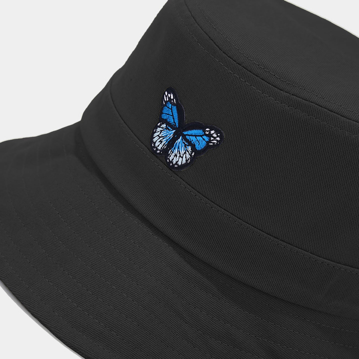 Bucket Hat with Butterfly Embroidery