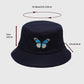 Bucket Hat with Butterfly Embroidery