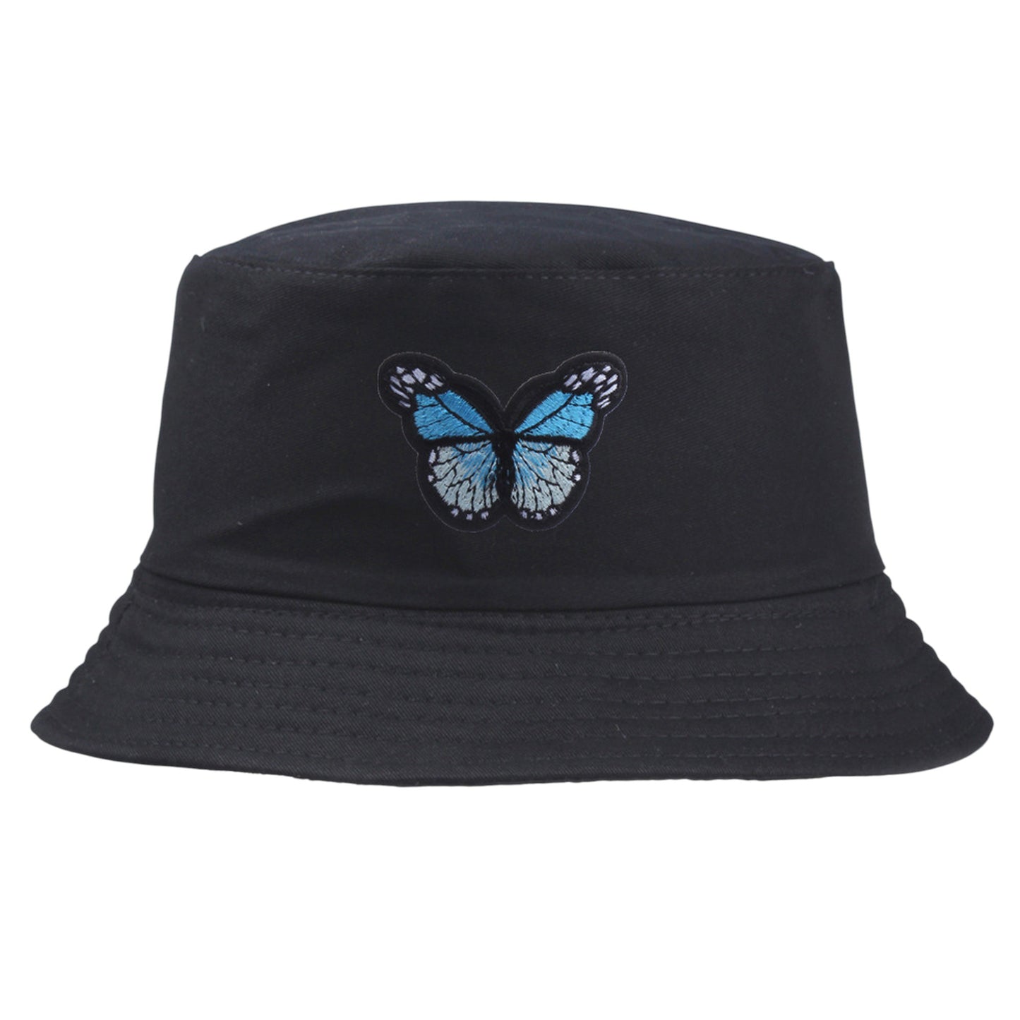 Bucket Hat with Butterfly Embroidery