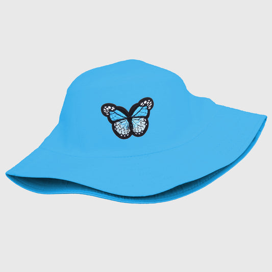 Bucket Hat with Butterfly Embroidery