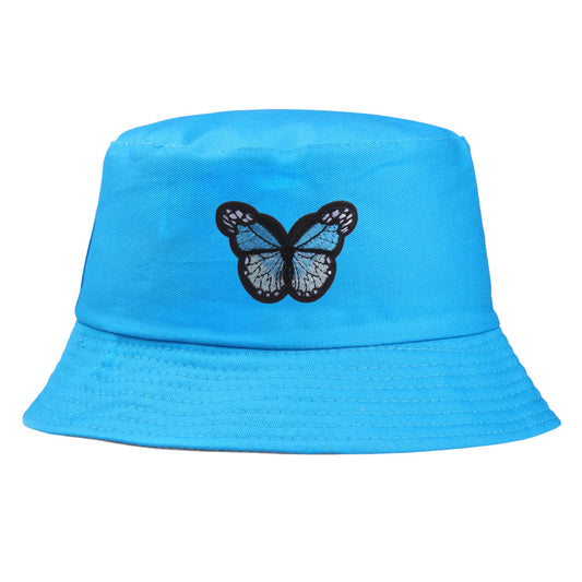 Bucket Hat with Butterfly Embroidery