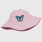 Bucket Hat with Butterfly Embroidery