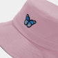 Bucket Hat with Butterfly Embroidery