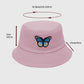 Bucket Hat with Butterfly Embroidery