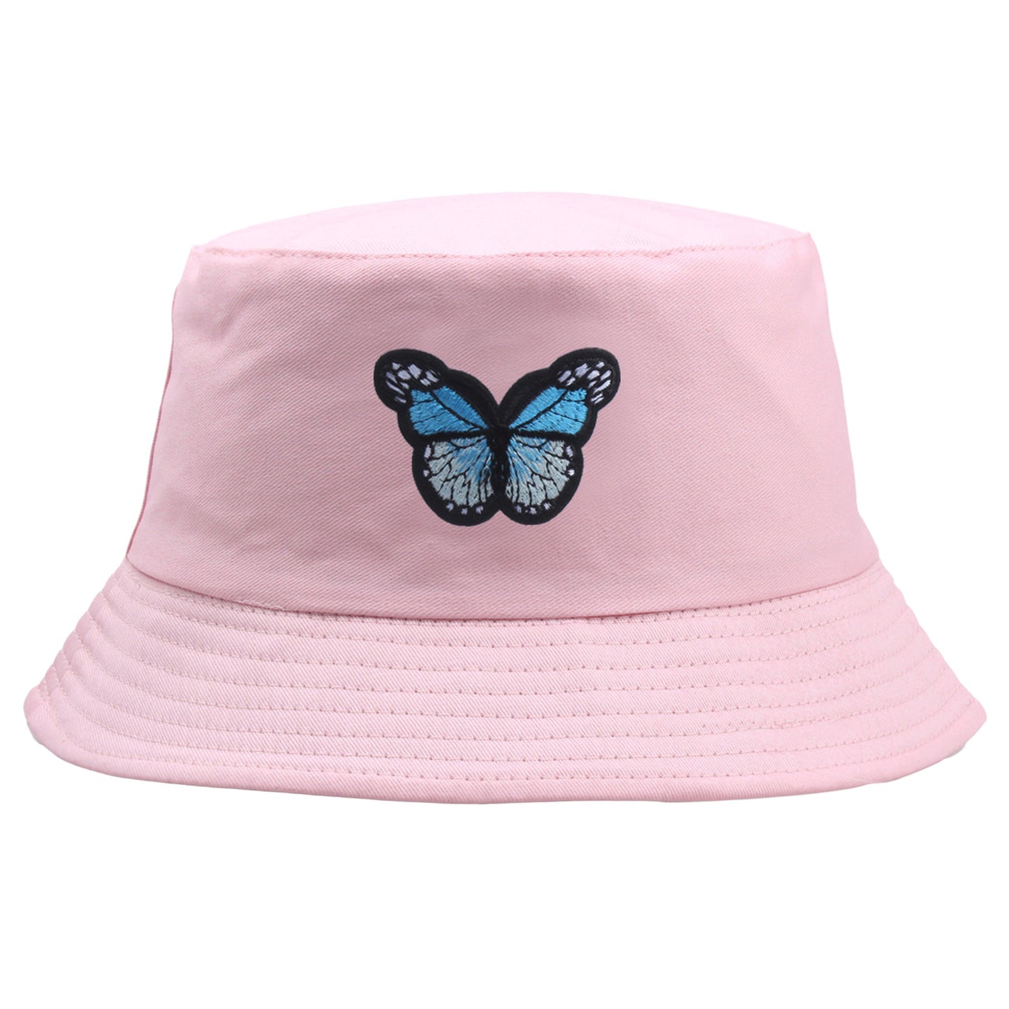 Bucket Hat with Butterfly Embroidery