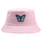 Bucket Hat with Butterfly Embroidery