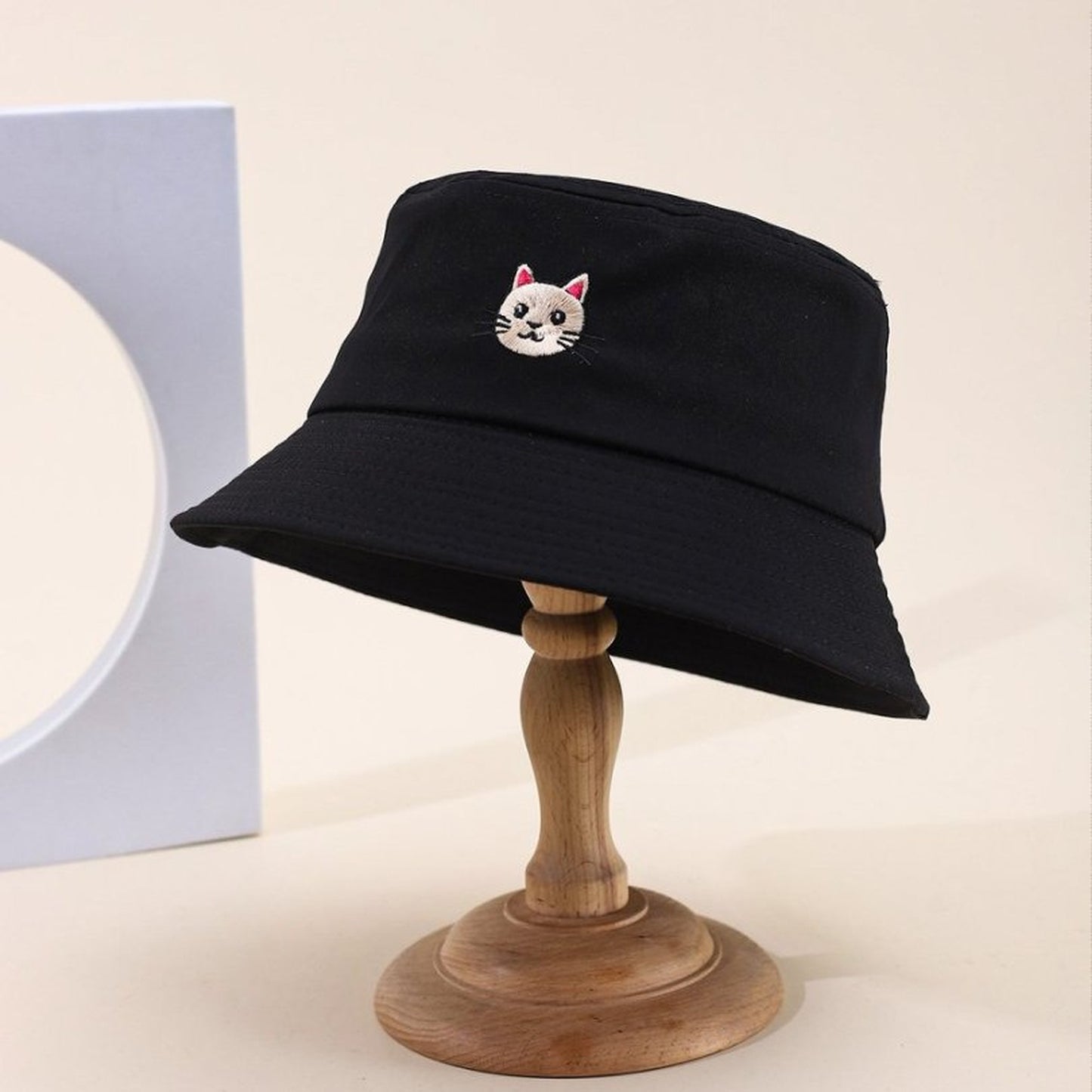 Cute & Stylish Bucket Hat with Cat Embroidery